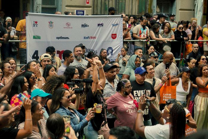 The crowd pressed against the barrier at Latin Food Fest.